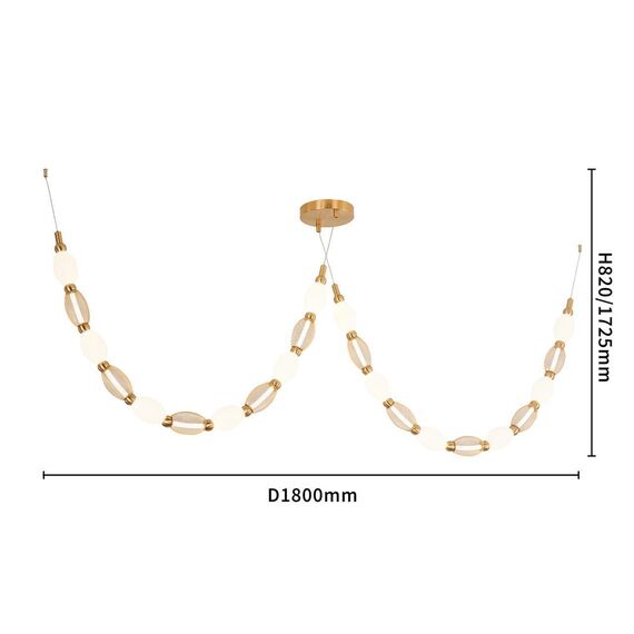 4559-2PC, подвесная/потолочная люстра, D200xH1780/2780 + D640xH890/1775 + D1800xH820/1725, 2xLEDx18W, 1990LM, 4000K, included, изображение 9
