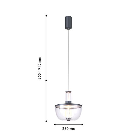 4312-1P, подвес, D230xH355/1945, LEDx12W, 600LM, 4000K, CRI>90, included, изображение 2