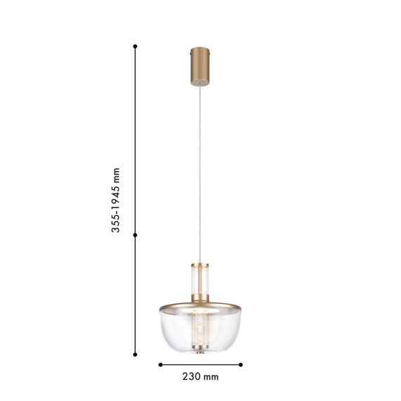 4313-1P, подвес, D230xH355/1945, LEDx12W, 600LM, 4000K, CRI>90, included, изображение 2
