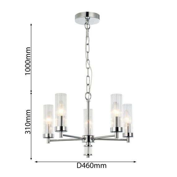 2672-5P, подвесная люстра, D460xH310/1310, 5xE14x40W, excluded, изображение 3