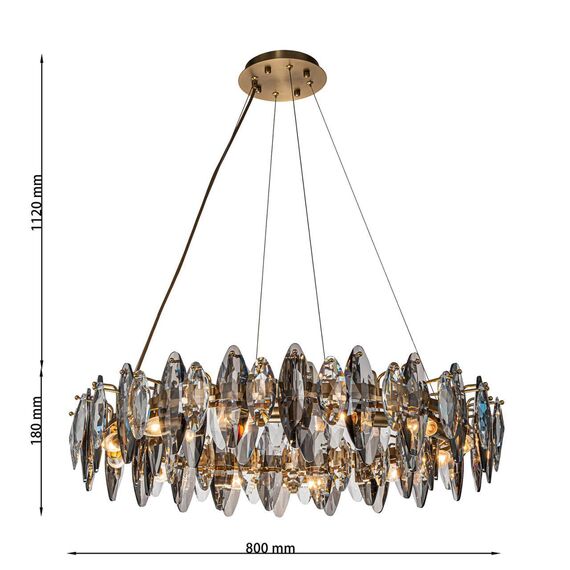 4303-12P, подвесная люстра, D800xH210/1100, 12xE14x40W, excluded, изображение 3