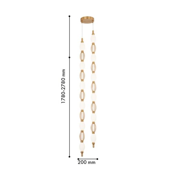 4559-2PC, подвесная/потолочная люстра, D200xH1780/2780 + D640xH890/1775 + D1800xH820/1725, 2xLEDx18W, 1990LM, 4000K, included, изображение 3