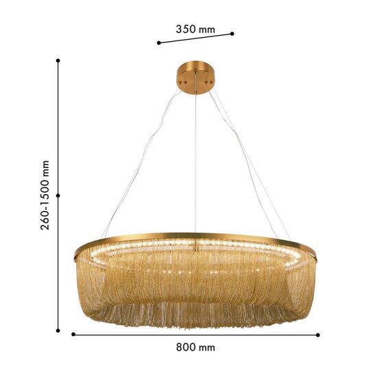 4491-8P, подвесная люстра, L800xW350xH260/1500, LEDx40W, 1100LM, 4000K, included, изображение 2