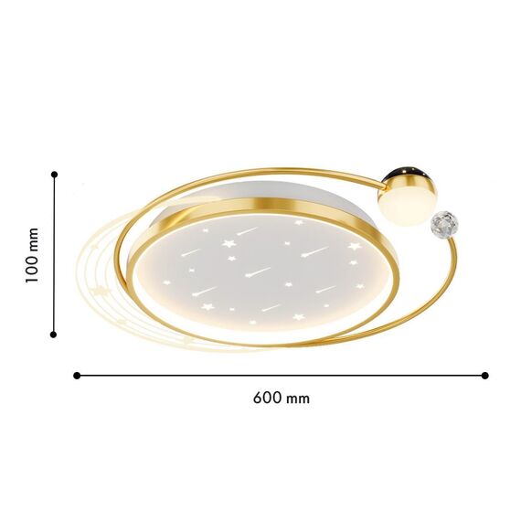 4743-5C, потолочный светильник, L500xW600xH100, LEDx34W/68W, 1800/3000LM, 3000/4500/6000K, included, remote control, изображение 4