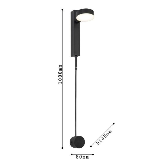 4062-1W, настенный светильник, D145xW80xH1000, 1xLEDx5W, 400LM, 4000K, included, изображение 3