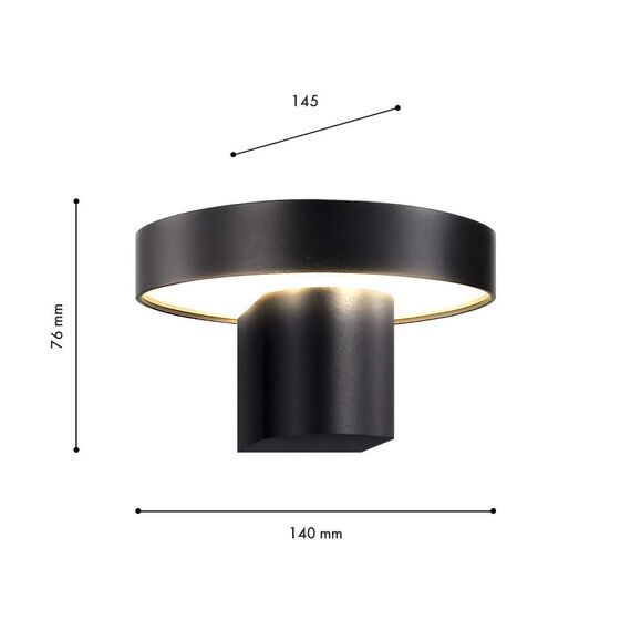 4640-1W, уличный светильник, D145xW140xH75, LEDx12W, 1050LM, 4000K, IP65, included, изображение 3
