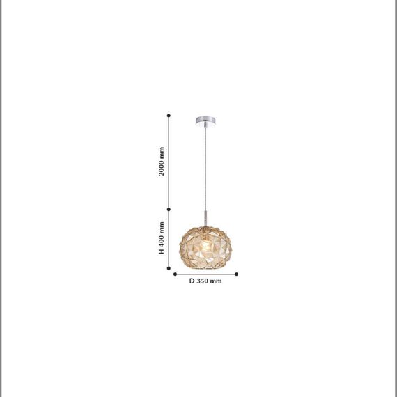 2177-1P, подвес, D350xH400/1600, 1xE27x60W, excluded, изображение 2