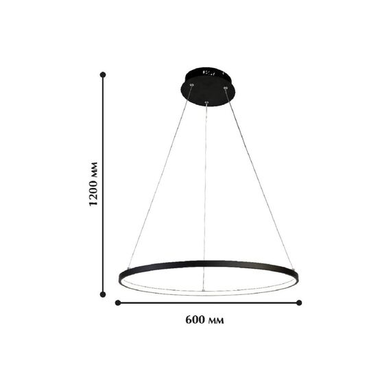 1764-6P, подвесная люстра, D600xH1200, LEDx32W, 1530LM, 4000K, included, изображение 2