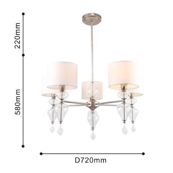 2554-5P, подвесная люстра, D720xH580/800, 5xE14x40W, excluded, изображение 3