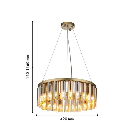 4503-25P, подвесная люстра, D490xH160/1360, 25xG9LEDx2W, 1750LM, 3000K, included, изображение 3