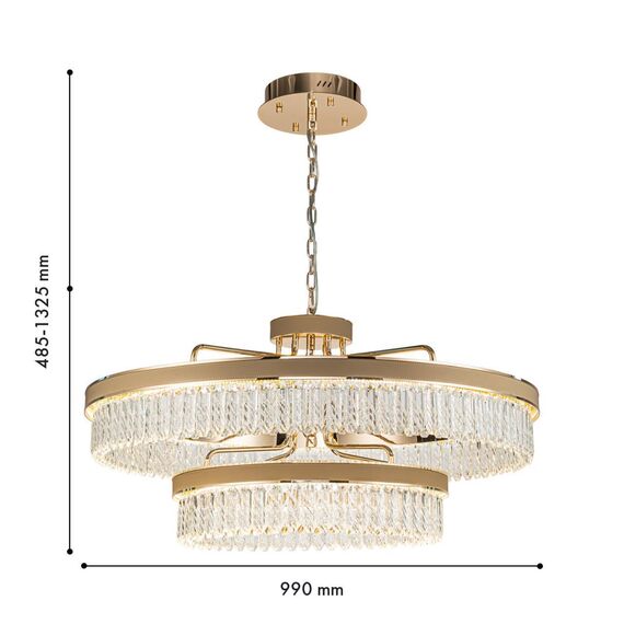 4304-10P, подвесная люстра, D990xH485/1325, LEDx180W, 7640LM, 3000K/4000K/6000K, included, изображение 3