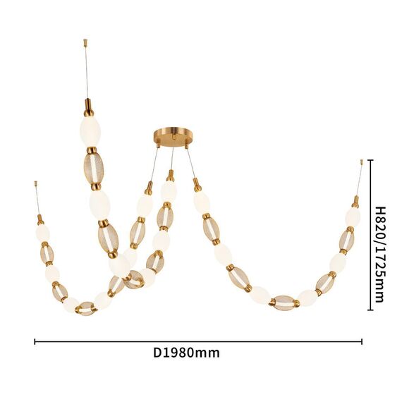 4559-3PC, подвесная/потолочная люстра, D200xH1780/2780 + D650xH890/1775 + D1980xH820/1725, 3xLEDx18W, 2910LM, 4000K, included, изображение 9