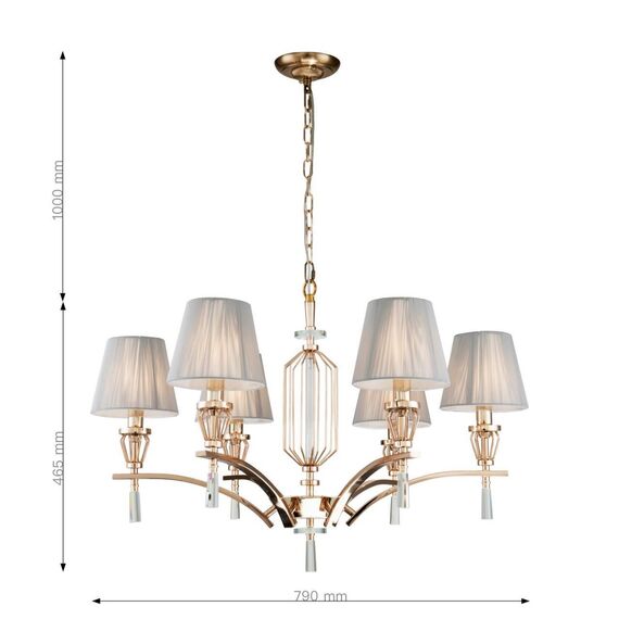 2690-6P, подвесная люстра, D790xH465/1465, 6xE14x40W, excluded, изображение 3