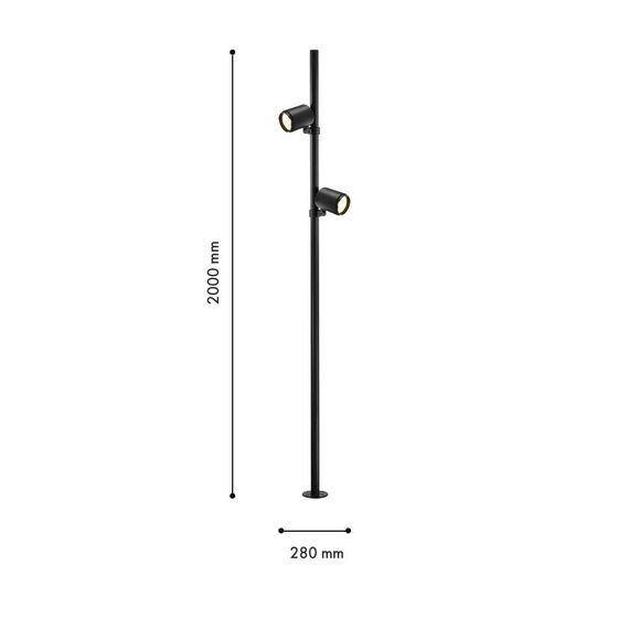 4638-2F, уличный светильник, L280xW100xH2000, 2xLEDx12W, 2100LM, 4000K, IP65, included, изображение 3