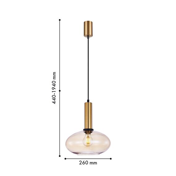 4358-1P, подвес, D260xH440/1940, 1xE27x40W, excluded, изображение 2