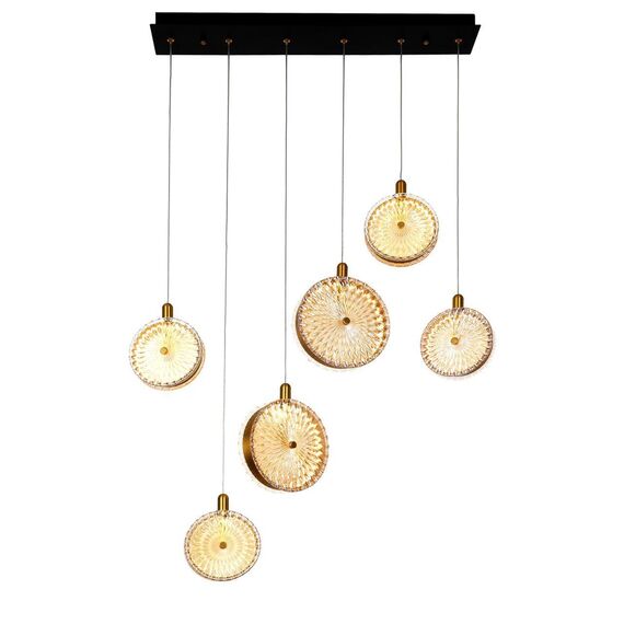 4488-6P, подвесная люстра, L730xW100xH550/1500, LEDx40W, 2749LM, 4000K, included