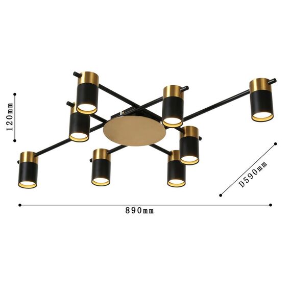 2825-8P, потолочная люстра, L890xW590xH120, 8xGU10x35W, included, изображение 3