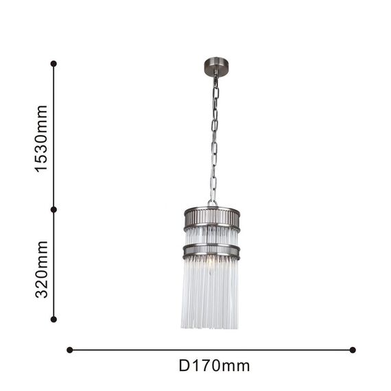 4201-1P, подвес, D170xH490/1850, 1xE14x40W, excluded, изображение 3