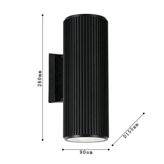 2858-2W, уличный светильник, D155xW90xH260, 2xE27x40W, IP54, excluded, изображение 3