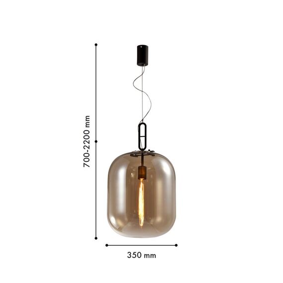 4264-1P, подвес, D350xH700/2200, 1xE27x40W, excluded, изображение 2