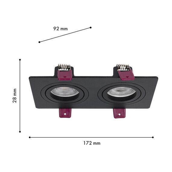 4646-2C, врезной светильник, L172xW92xH28, cutout:L150xW75, 2xGU10x35W, IP20, excluded, изображение 3