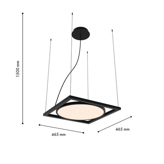 4637-1P, подвес, L460xW460xH500/1500, LEDx30W, 2625LM, 4000K, IP20, included, изображение 2