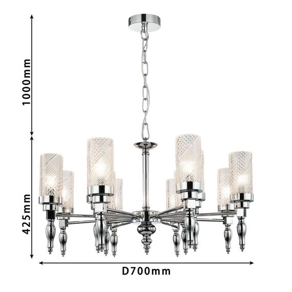 2813-12P, подвесная люстра, D700xH425/1450, 12xE14x40W, excluded, изображение 3
