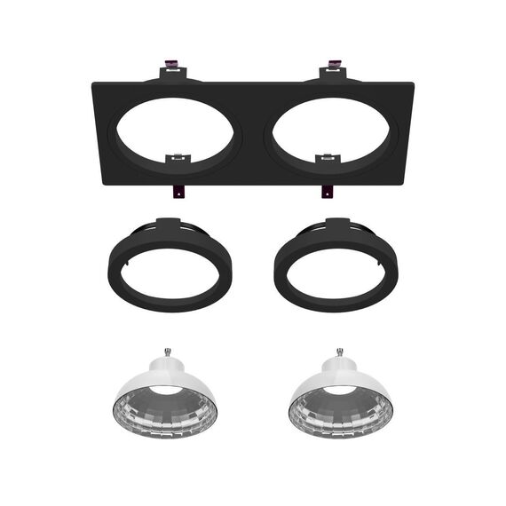 4646-2C, врезной светильник, L172xW92xH28, cutout:L150xW75, 2xGU10x35W, IP20, excluded, изображение 4