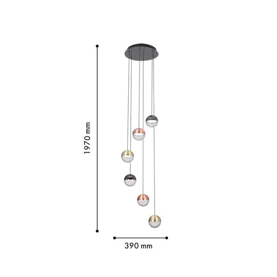 4371-6P, подвесная люстра, D390xH1970, 6xLEDx5.3W, 2240LM, 4000K, CRI>90, included, изображение 3