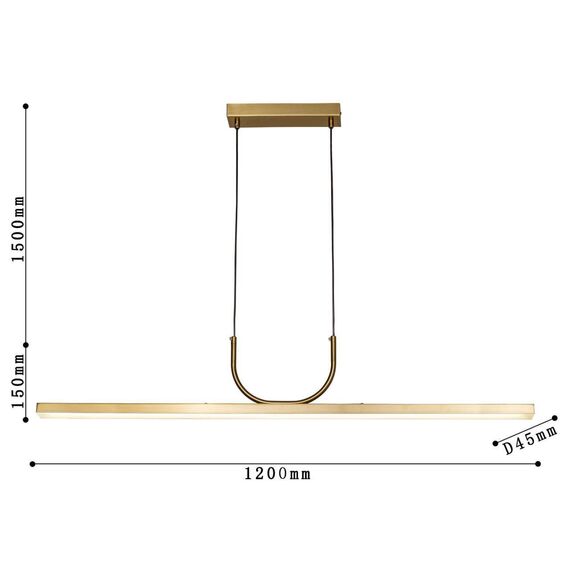 4097-2P, подвесная люстра, L1200xW45xH150/1650, LEDx48W, 3840LM, 4000K, included, изображение 3