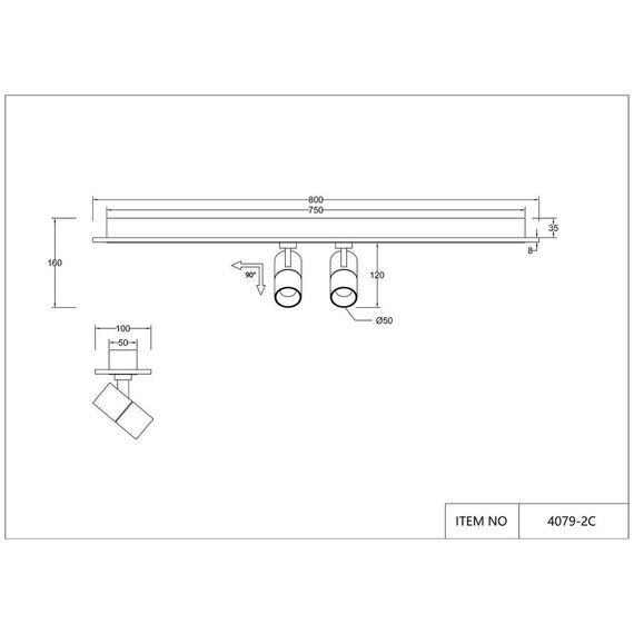 4079-2C, потолочный светильник, L800xW100xH160, LEDx45W, 1500-3000LM, 3000-6000K, included, remote control, изображение 8
