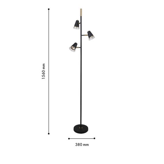 4618-3F, напольный светильник, D380xH1560, 3xGU10x35W, excluded, изображение 3