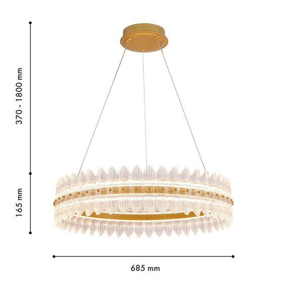 4754-7P, Подвесная люстра, D685xH700/1200, LEDx65W, 4015LM, 3000K, included, изображение 3
