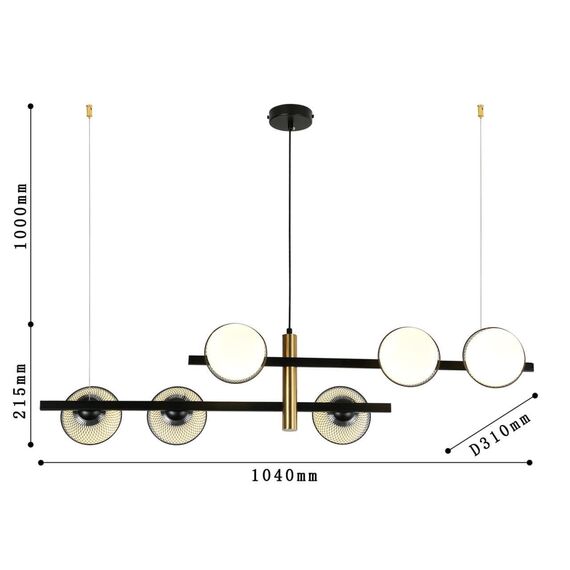 2826-6P, подвесная люстра, L1040xW310xH215/1770, 6xG9x25W, excluded, изображение 3