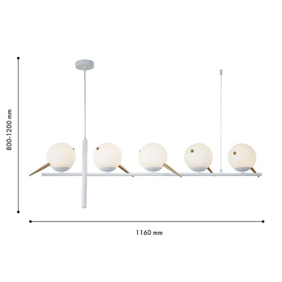 4107-5P, подвесная люстра, L1160xW150xH800/1200, 5xE27x60W, excluded, изображение 2
