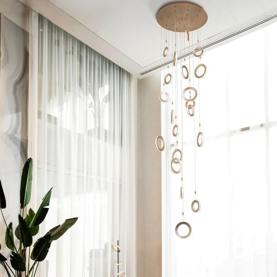 4322-6P, подвесная люстра, D850xH460/1360, 3xLEDx7W + 3xLEDx5W, 2880LM, 4000K, included, изображение 4