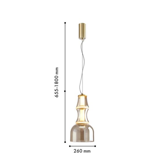 4242-2P, подвес, D260xH655/1800, LEDx12W, 675LM, 4000K, included, изображение 2