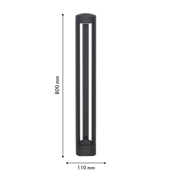 4747-1F, уличный светильник, L105xW30xH800, LEDx5W, 505LM, 3000K, IP54, included, изображение 3