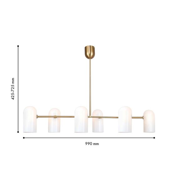 4619-6P, подвесная люстра, L990xW90xH425/725, 6xG9x40W, excluded, изображение 3
