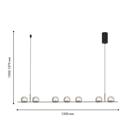 4291-7P, подвесная люстра, L1200xH1500/1575, 7xLEDx7W, 3900LM, 4000K, included, изображение 2