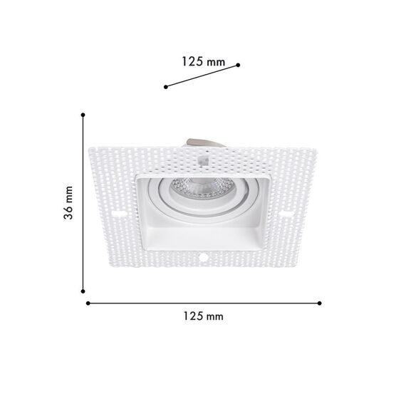 4534-1C, врезной светильник под штукатурку, L125xW125xH36, cutout:L80xW80, 1xGU10x35W, IP20, excluded, изображение 2