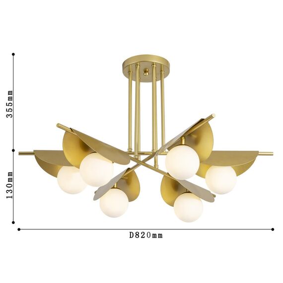2366-6P, подвесная люстра, D820xH130/485, 6xG9x25W, excluded, изображение 3