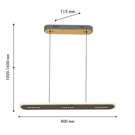 4472-3P, подвесная люстра, L800xW115xH1000/1600, LEDx63W, 4600LM, 3000-6500K, included, remote control, изображение 3