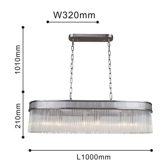 4201-12P, подвесная люстра, L1000xW320xH380/1220, 12xE14x40W, excluded, изображение 3