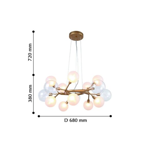 2515-10P, люстра подвесная, D680xH380/1100, 10xG9x40W, excluded, изображение 3