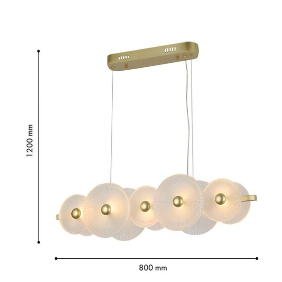 4605-5P, подвесная люстра, L800xW180xH225/1200, 10xLEDx2W, 1600LM, 3000K, included, изображение 3