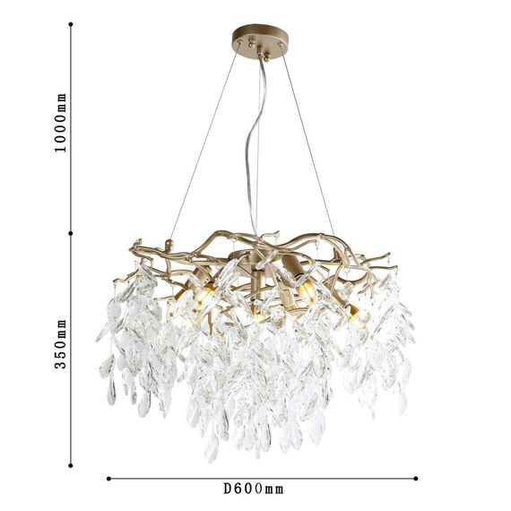 3056-7P, подвесная люстра, D600xH350/1350, 7xE14x40W, excluded, изображение 3