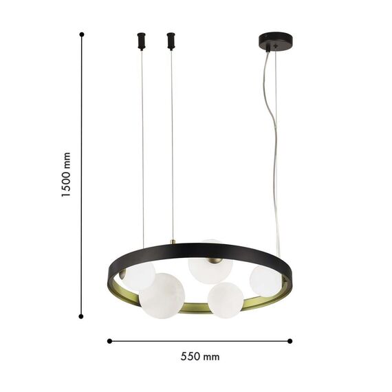 4628-5P, подвесная люстра, D550xH200/1500, 5xG9x28W, excluded, изображение 3