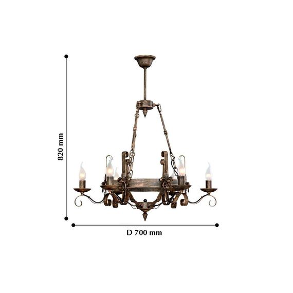 2159-6P, люстра подвесная, D700xH820, 6xE14x40W, excluded, изображение 4
