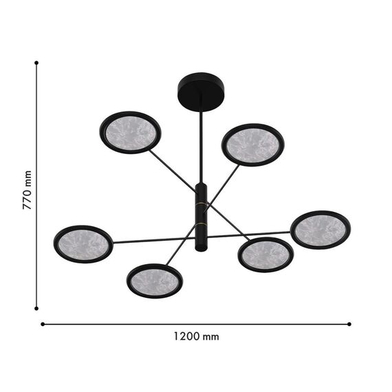 4375-6P, подвесная люстра, D1200xH770, 6xLEDx9W, 3240LM, 4000K, CRI>90, included, изображение 3